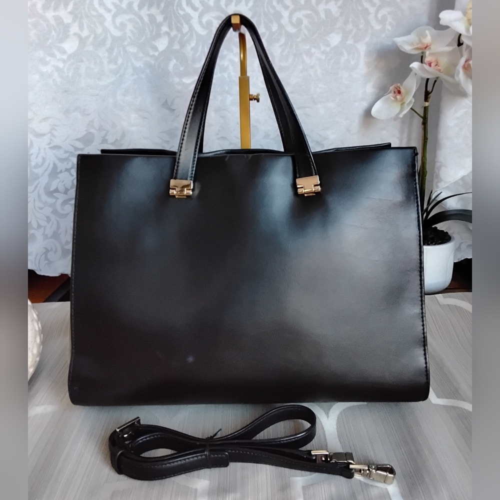 Kate Spade New York Parker Black & Suede Tote Crossbody Bag - Picture 4 of 9
